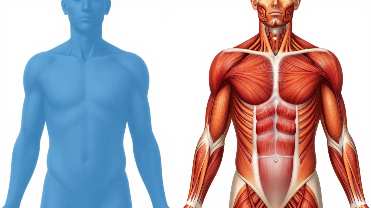 Illustration comparant les effets du massage suédois et du massage profond