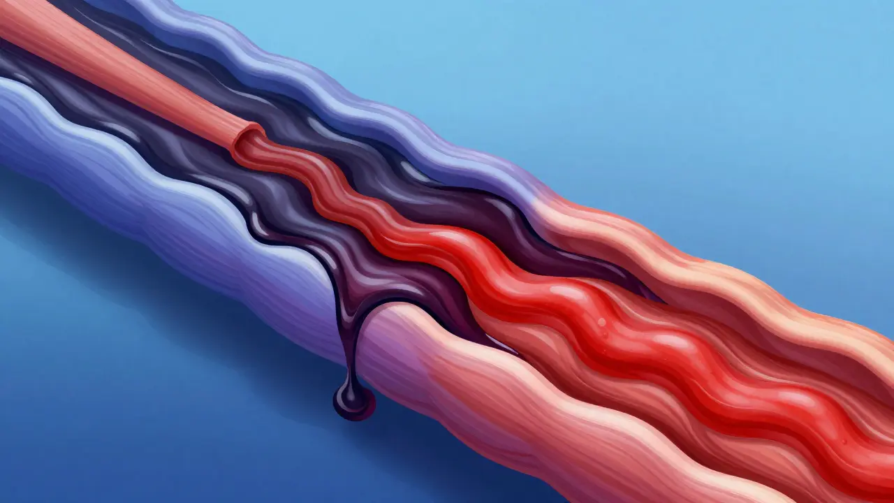 Illustration abstraite montrant la circulation sanguine améliorée après un massage
