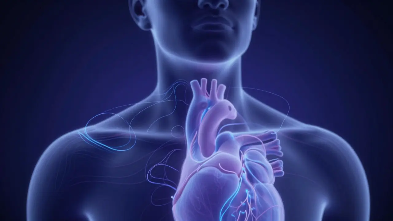 Illustration abstraite des effets physiologiques du massage sur le corps humain
